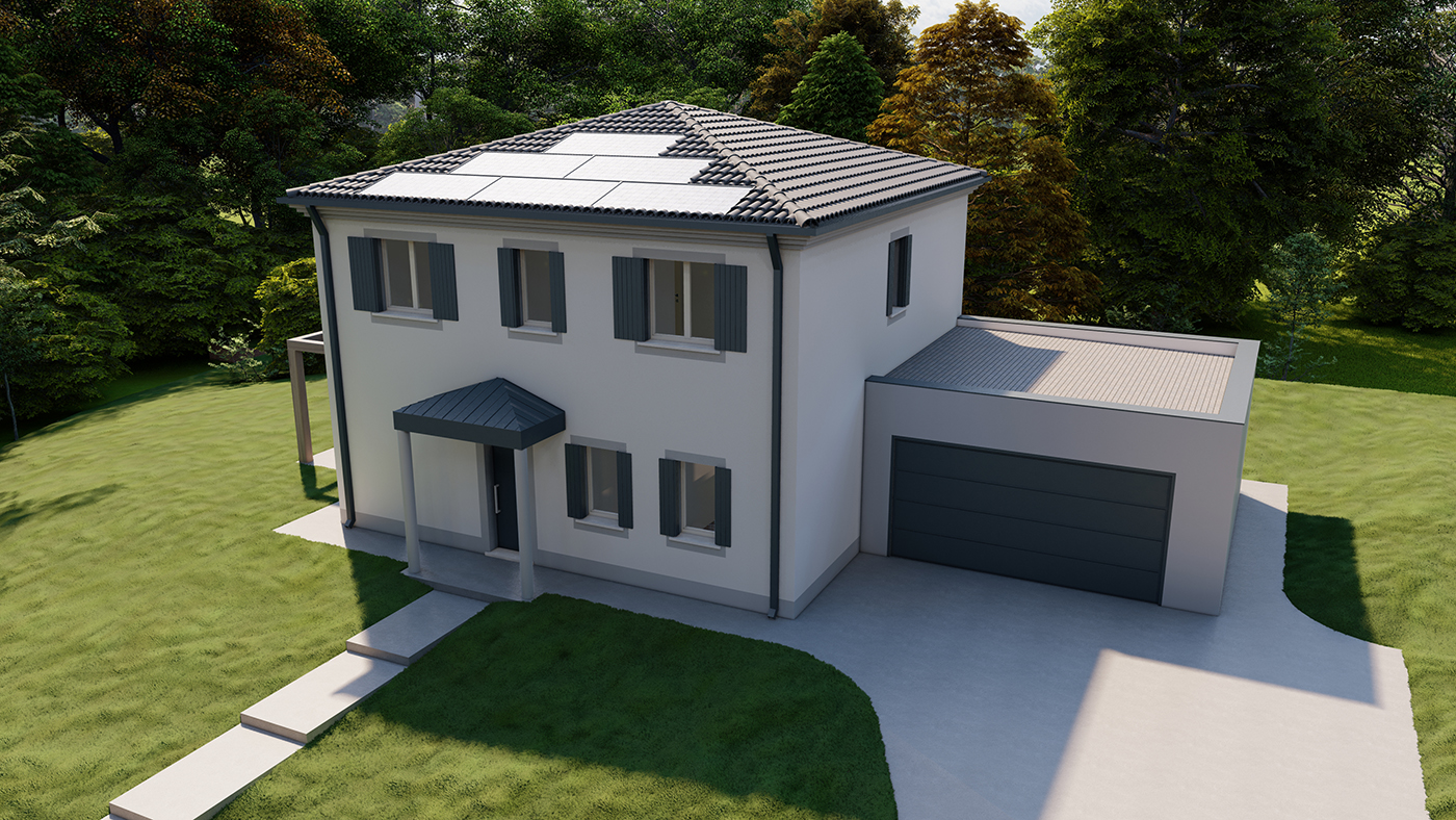 Pianezze Rendering - Living Wood House